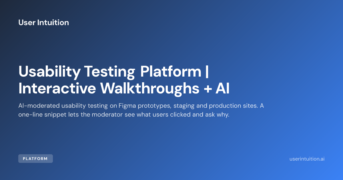 Usability Testing Platform | Interactive Walkthroughs + AI