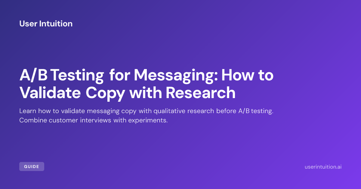 A/B Testing for Messaging: How to Validate Copy with Research