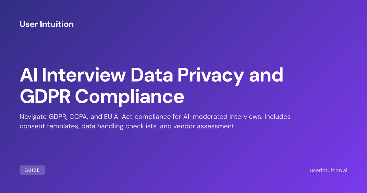 AI Interview Data Privacy and GDPR Compliance