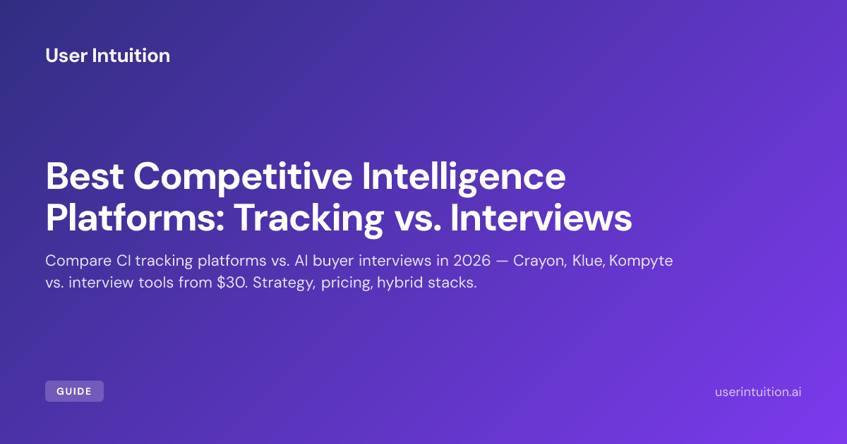 Best Competitive Intelligence Platforms: Tracking vs. Interviews