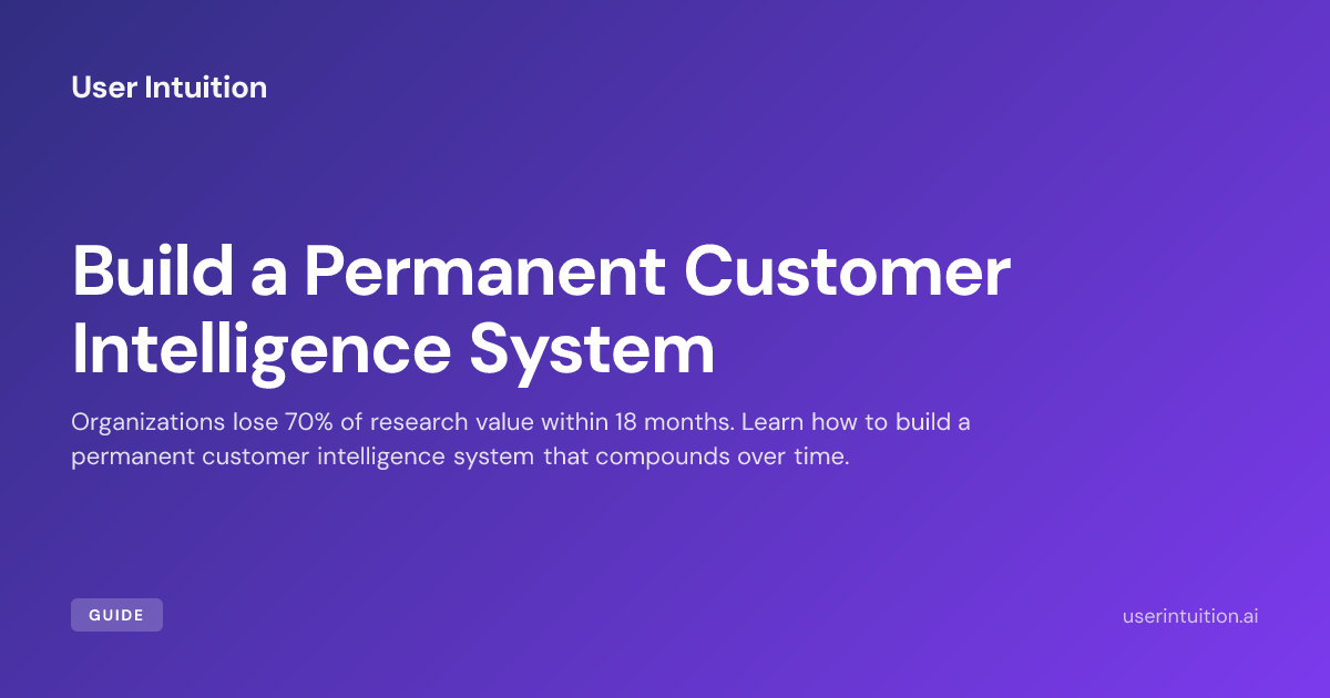 Build a Permanent Customer Intelligence System