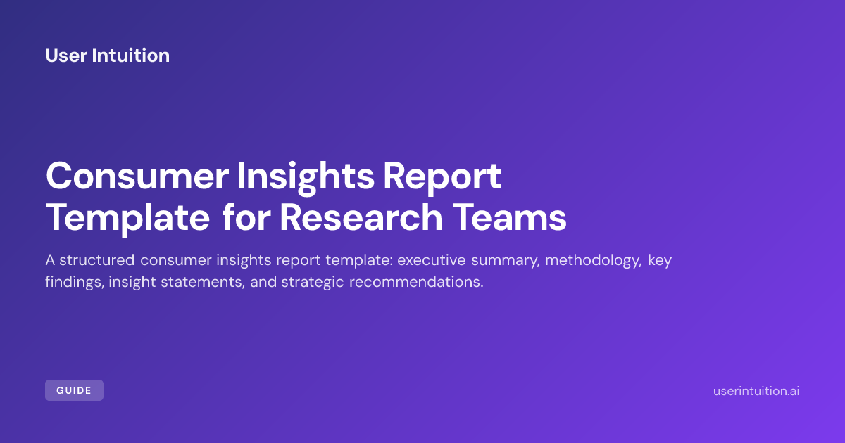 Consumer Insights Report Template for Research Teams