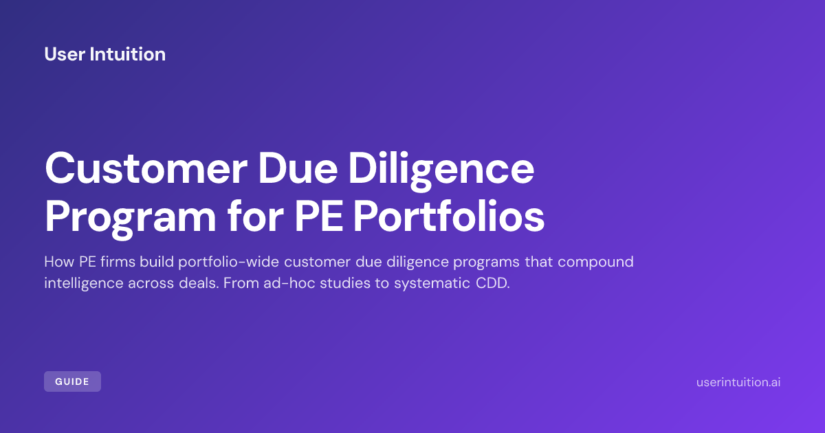 Customer Due Diligence Program for PE Portfolios