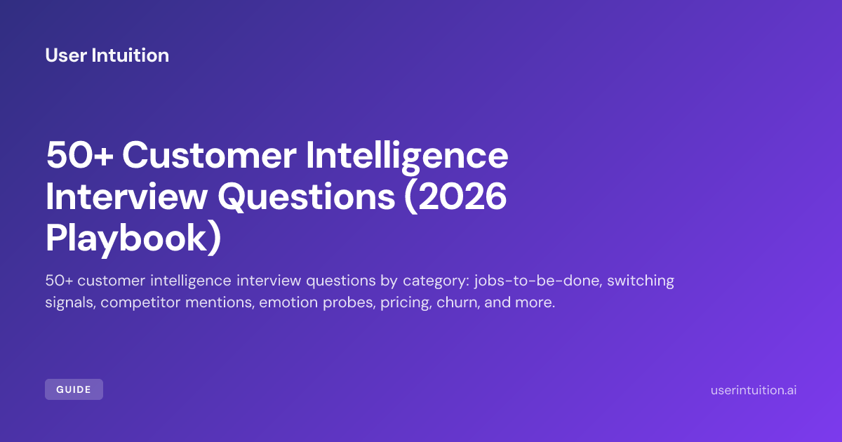50+ Customer Intelligence Interview Questions (2026 Playbook)