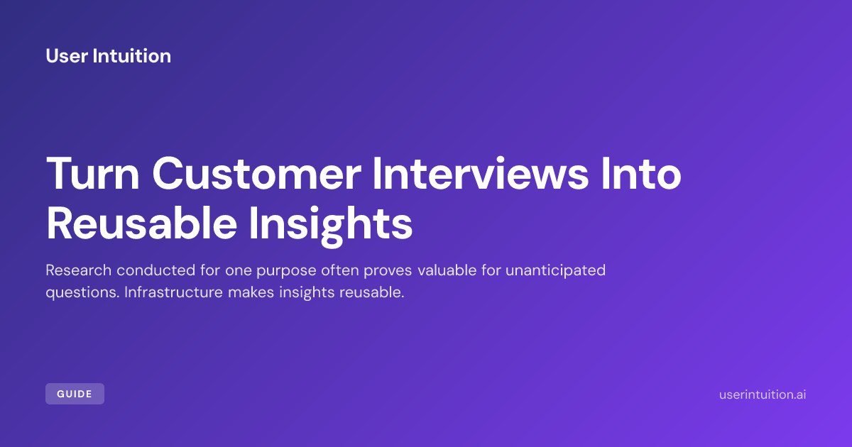 User Insight Interviews Turn Customer Interviews Into Reusable Insights