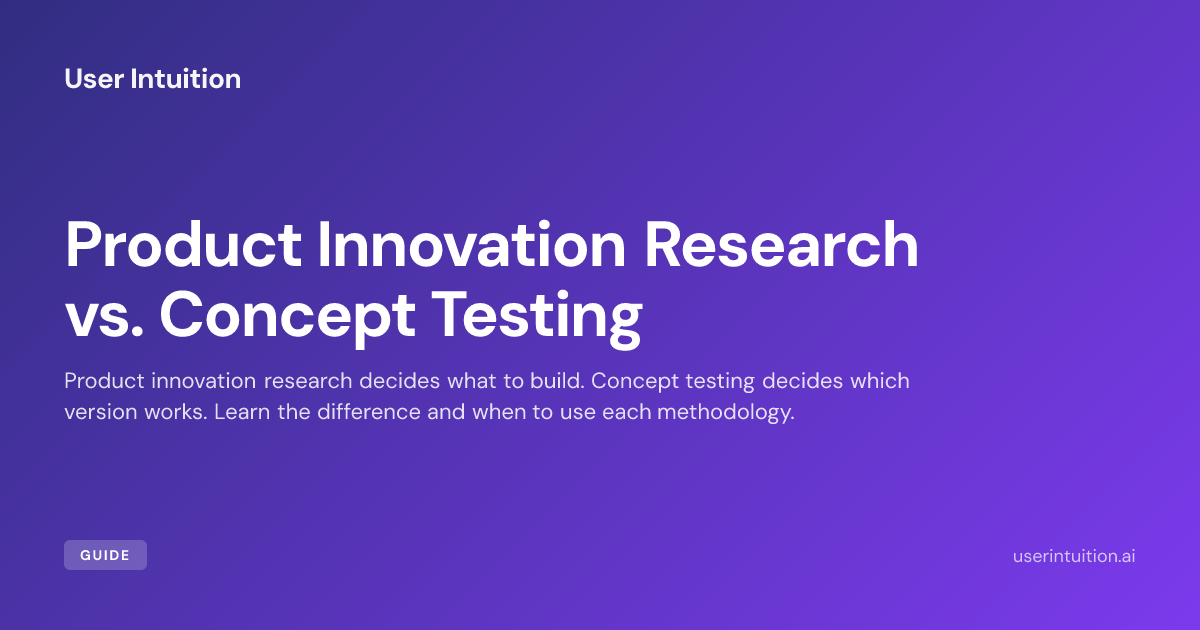 Product Innovation Research vs. Concept Testing