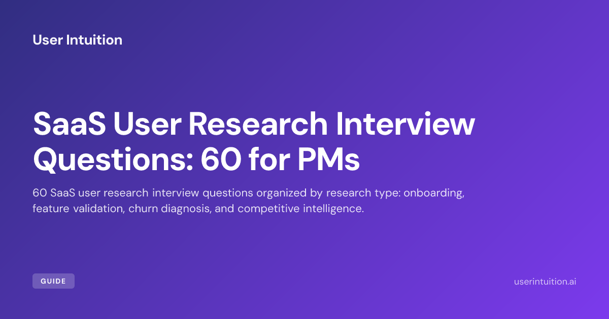 User Research Questions Interview Users SaaS User Research Interview Questions: 60 for PMs