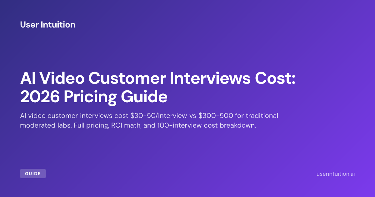 AI Video Customer Interviews Cost: 2026 Pricing Guide