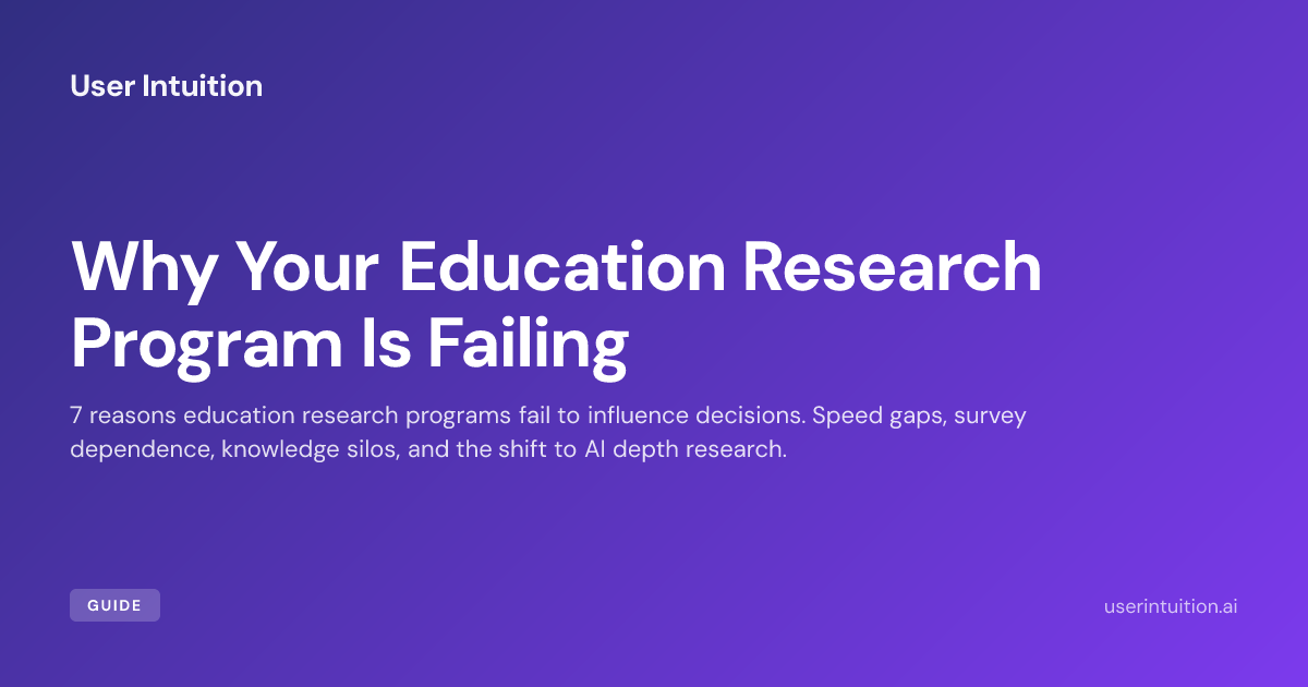 Esearch Program Why Your Education Research Program Is Failing