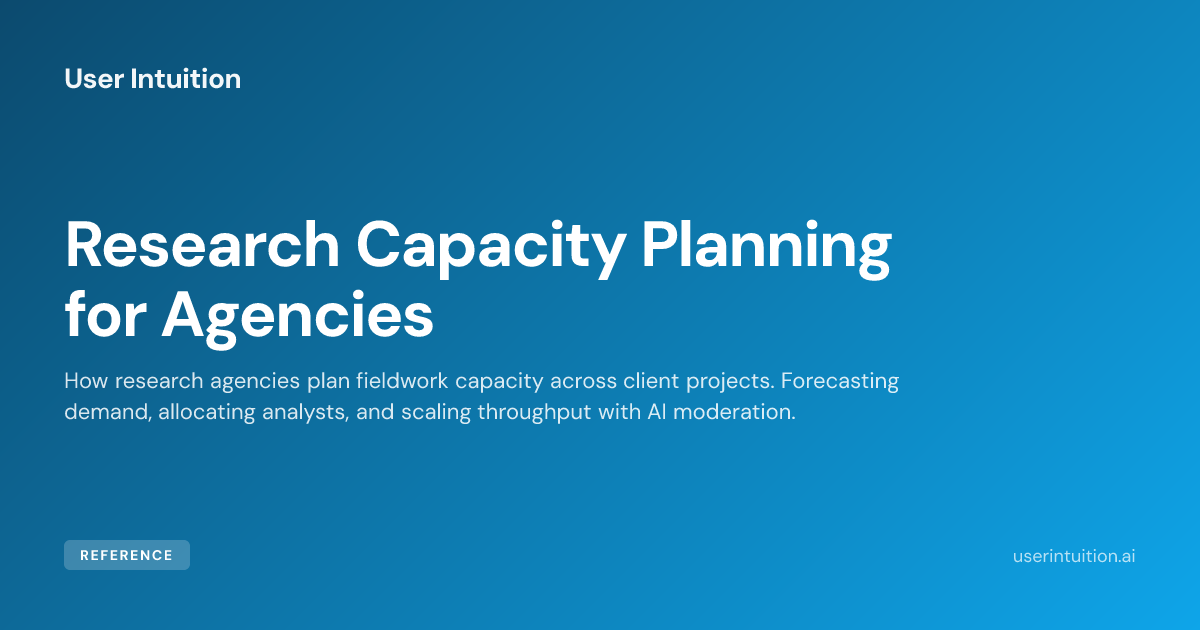 Agent Capacity Research Capacity Planning for Agencies