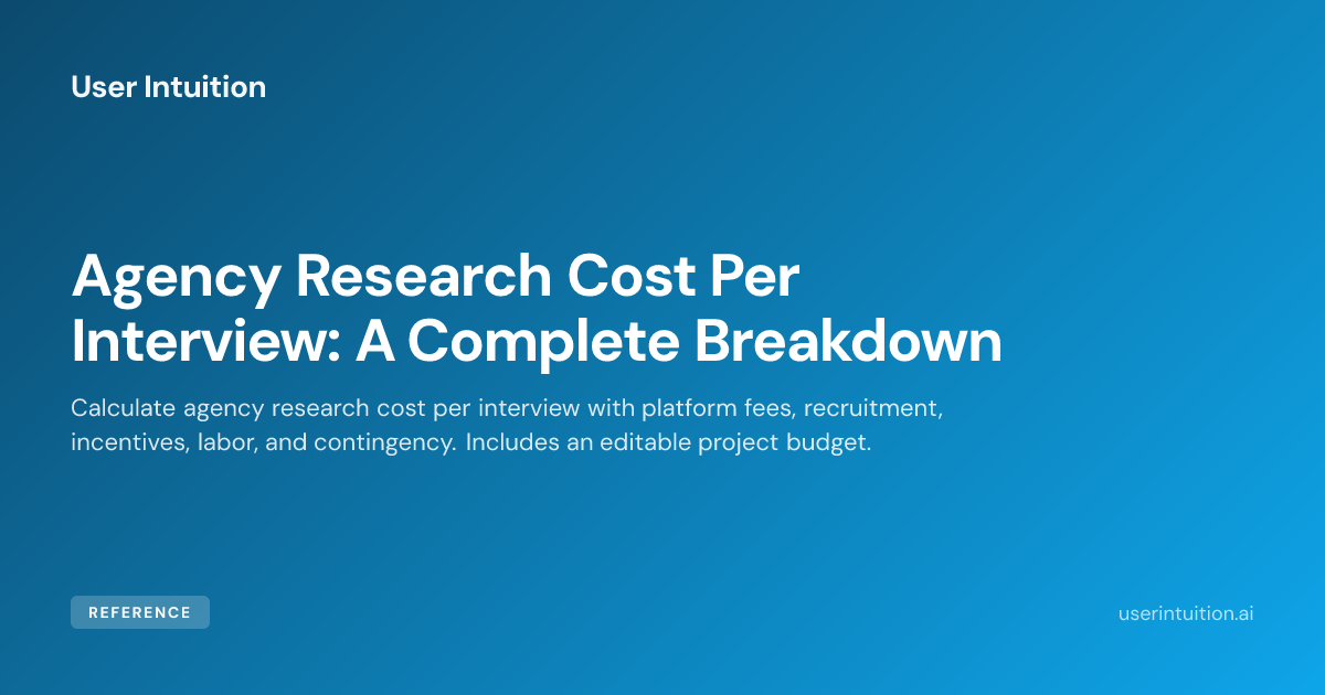 Agency Research Cost Per Interview: A Complete Breakdown