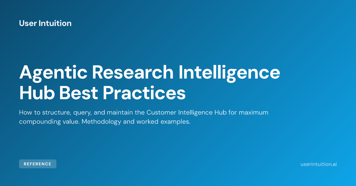 Agentic Research Intelligence Hub Best Practices