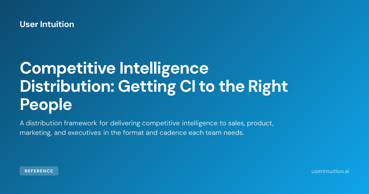 Competitive Intelligence Distribution: Getting CI to the Right People