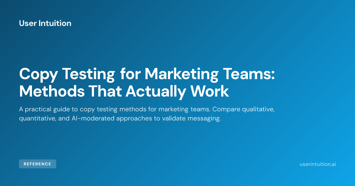 Copy Testing for Marketing Teams: Methods That Actually Work