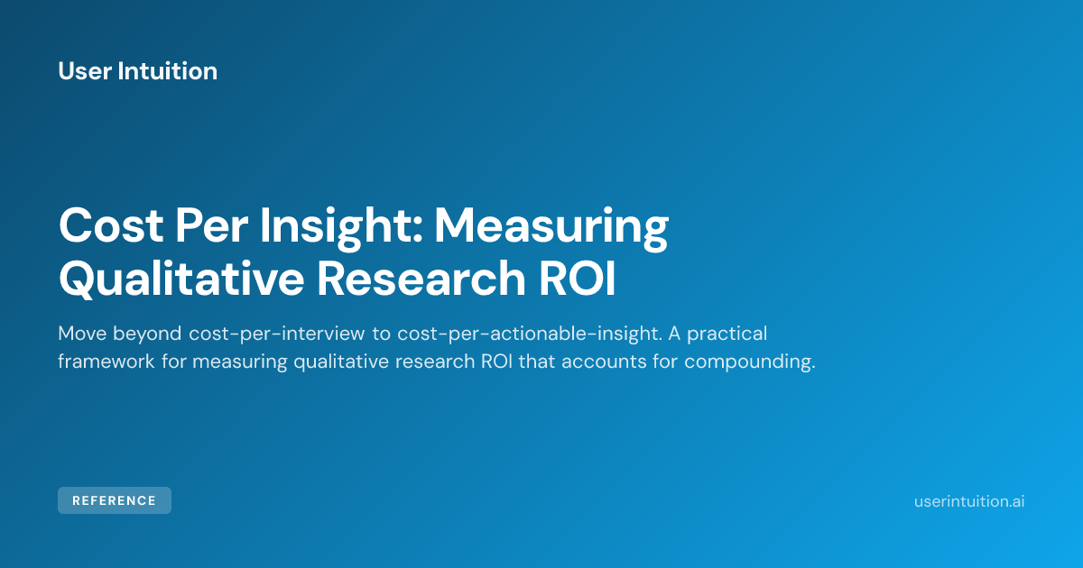Measuring Up Insight Cost Per Insight: Measuring Qualitative Research ROI
