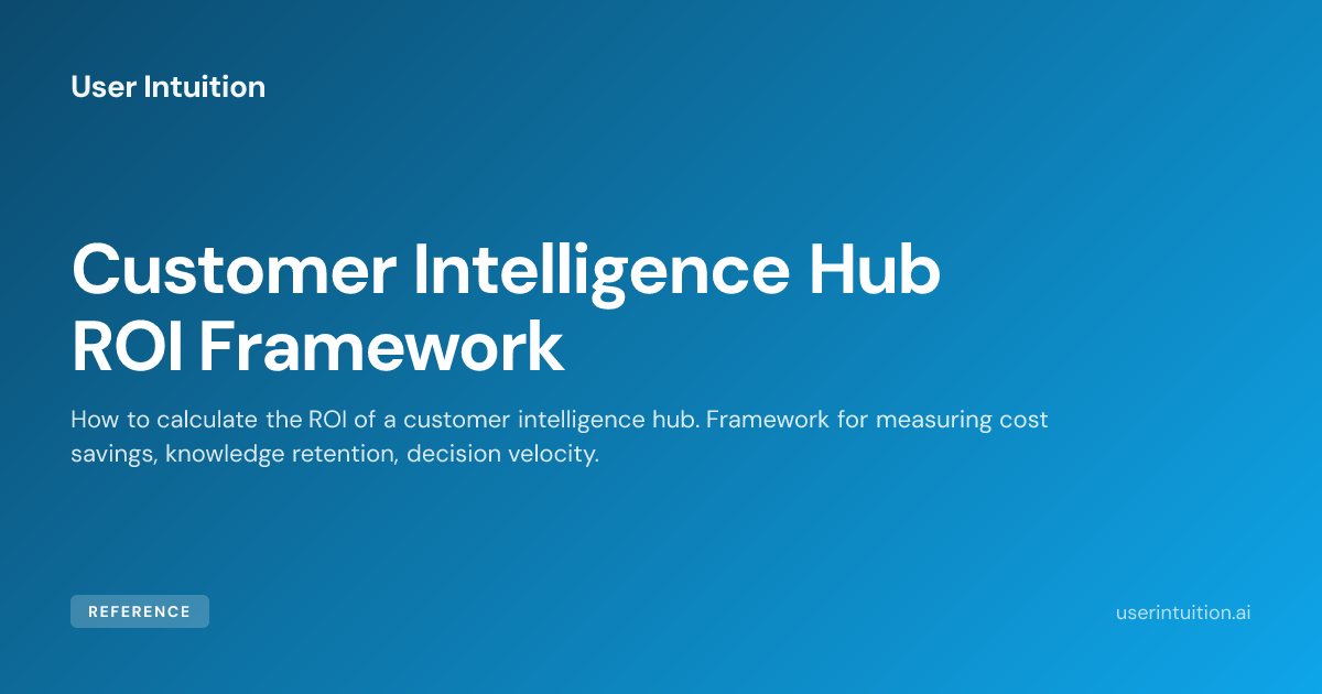 Customer Intelligence Hub ROI Framework