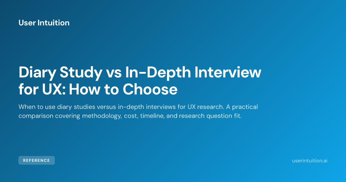 Diary Study vs In-Depth Interview for UX: How to Choose