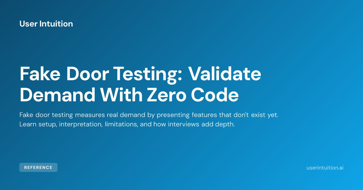 Fake Door Testing: Validate Demand With Zero Code