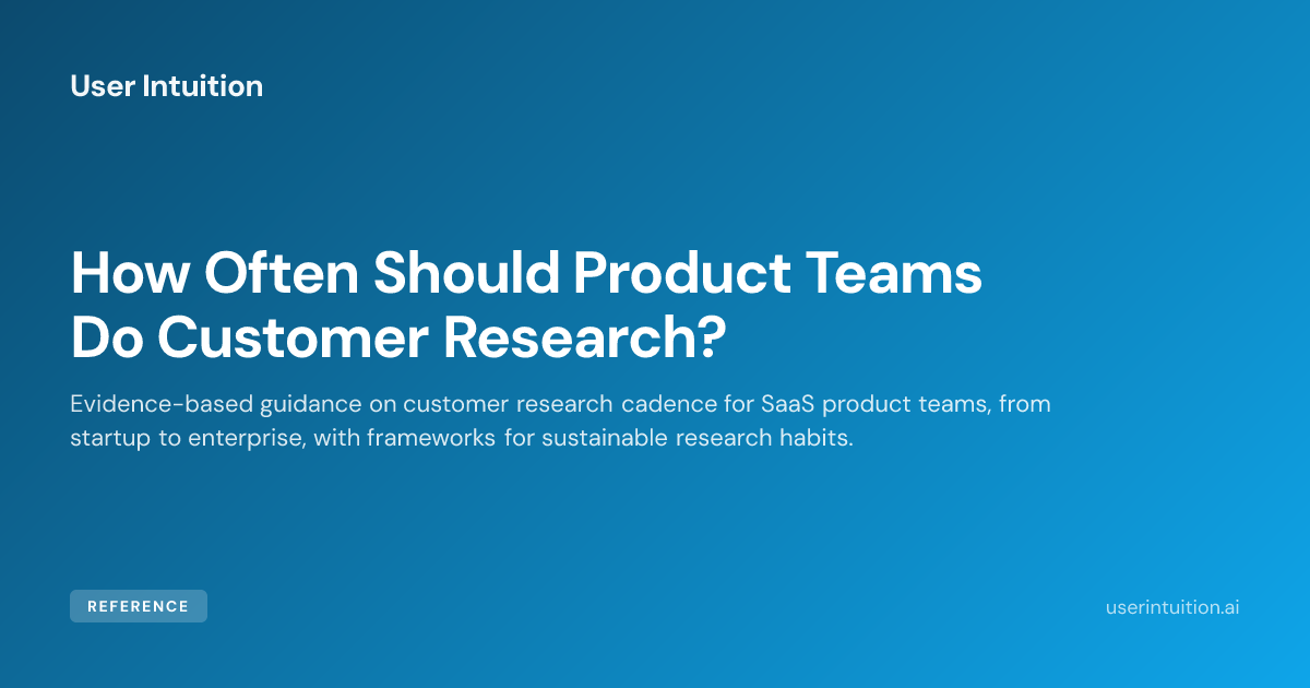 How Often Should Product Teams Do Customer Research?