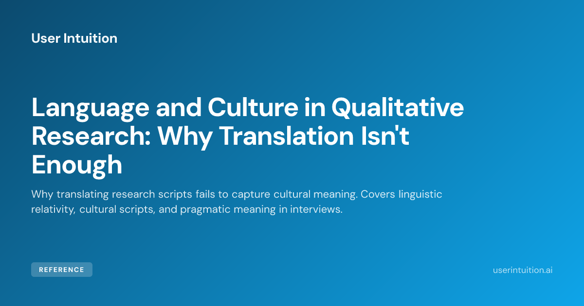 Qualitative Language Examples Language and Culture in Qualitative Research: Why Translation Isn't Enough