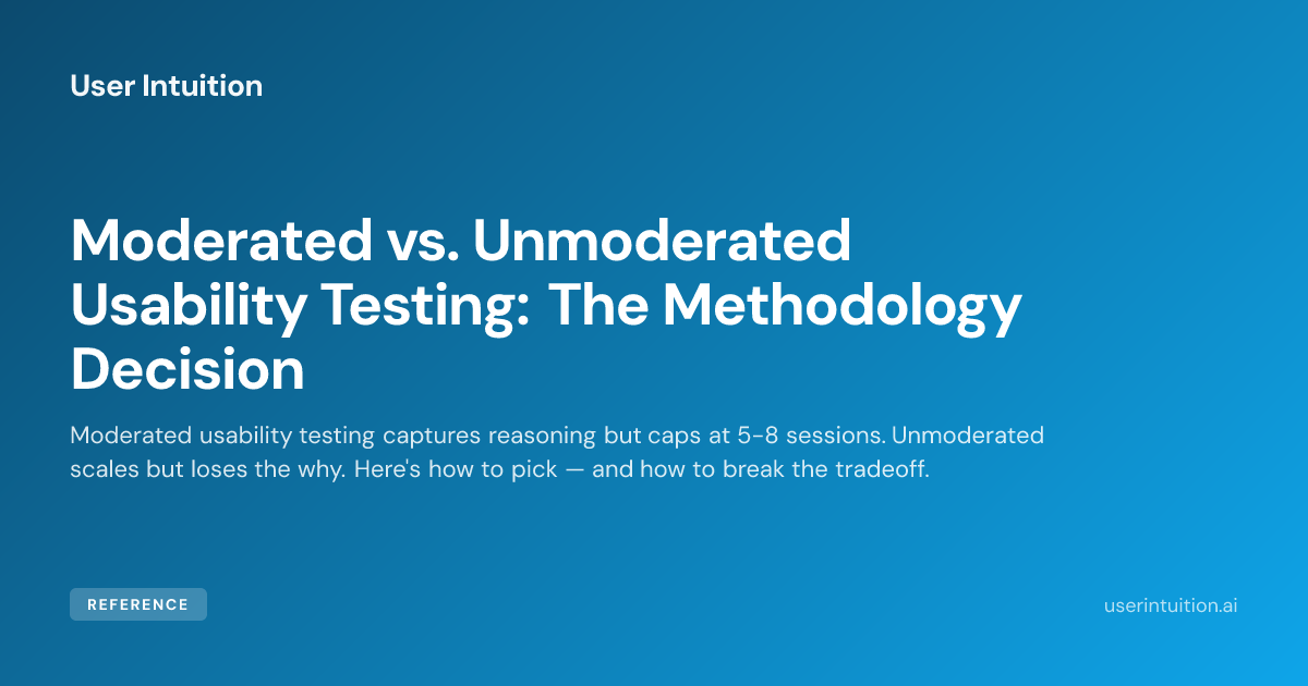 Moderated vs. Unmoderated Usability Testing: The Methodology Decision