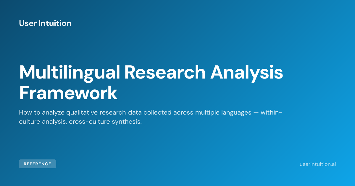 Multilingual Research Analysis Framework