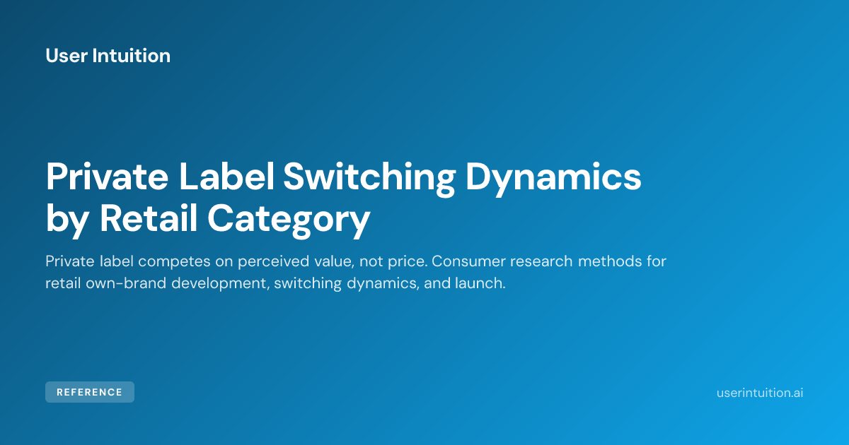 Consumer Research for Private Label Development in Retail