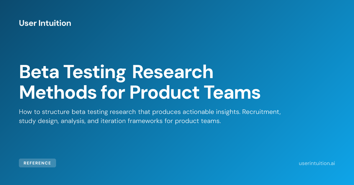 Beta Testing Research Methods for Product Teams