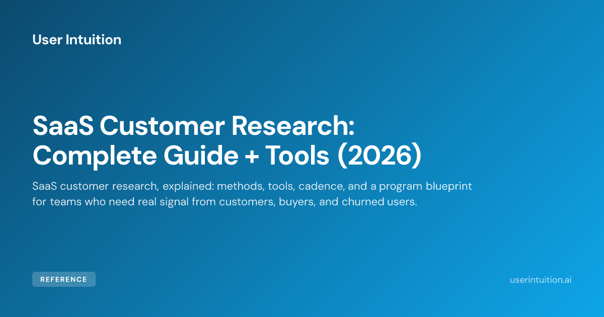 SaaS Customer Research: Complete Guide + Tools (2026)