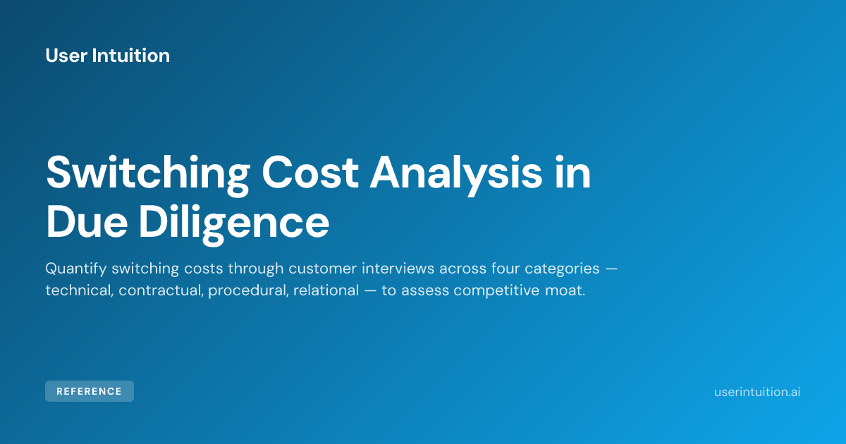 Switching Cost Analysis in Due Diligence