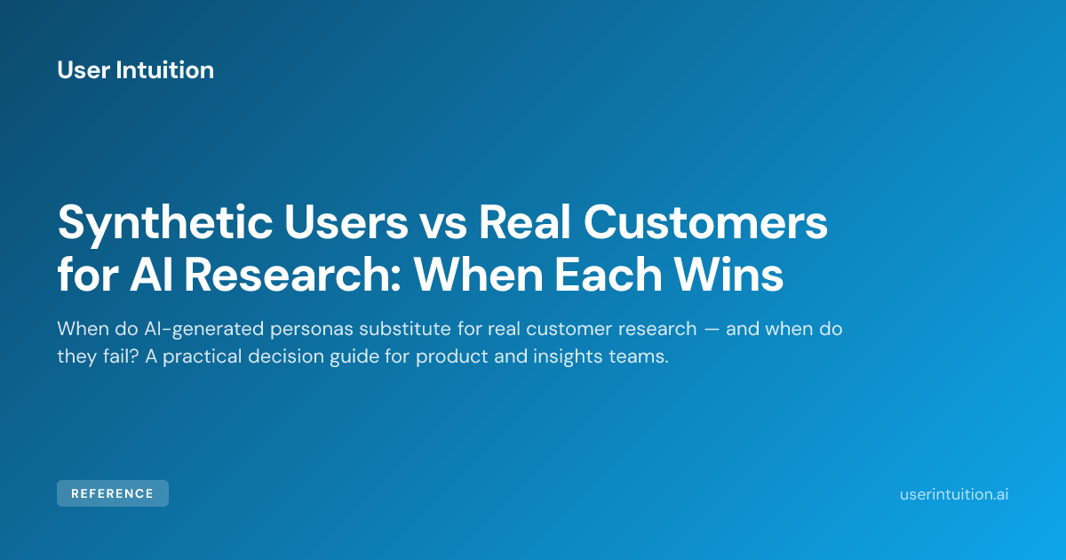 Real Users Synthetic Users vs Real Customers for AI Research: When Each Wins