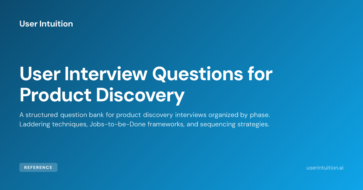 Sample User Interview Questions User Interview Questions for Product Discovery