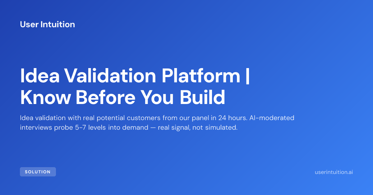 Idea Validation Platform | Know Before You Build